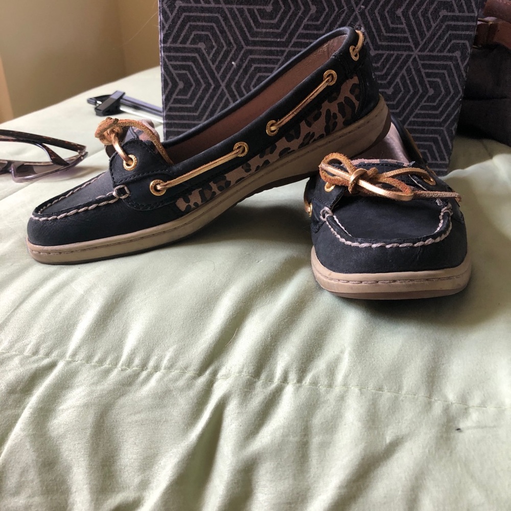 Sperry cheetah print sliders